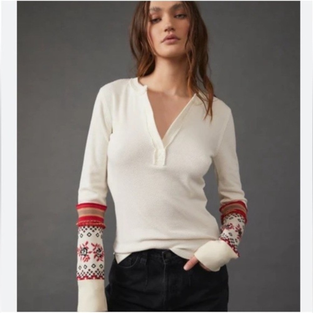 Free People Mikah Layering Cuff in Size XS Color Cream Combo